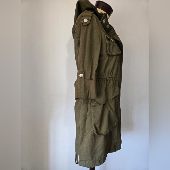 BCBGeneration Khaki Utility Jacket with Hood. Size XS - Picture 5 of 16